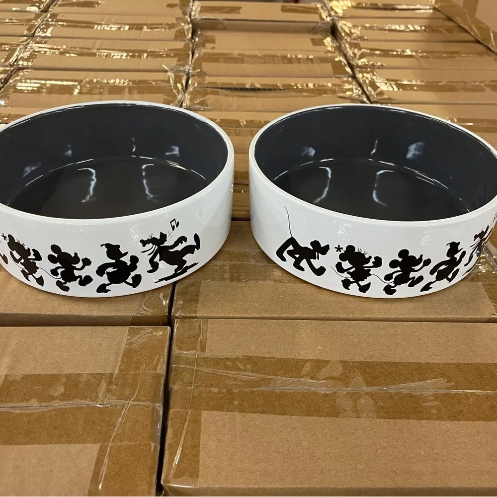 Disney Mickey and Friends Pet Bowls - Black and White